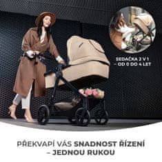 Kinderkraft Kočík kombinovaný 3v1 Newly Moonlight grey + Mink PRO