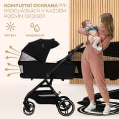 FEEDO KINDERKRAFT SELECT Kočík kombinovaný Yoxi 2v1 Pure Black