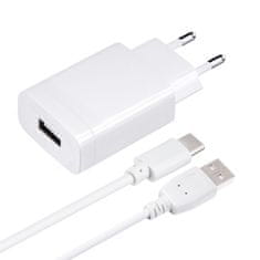 FORCELL Nabíječ cestovní Forcell USB 2,4A, 1xUSB, Quick charger 3.0 + kabel USB-C bílá (BLISTR)