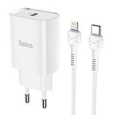 Hoco N14 nabíječka TYP C PD20W Fast charge smart charging,kabel iPhone Lightning Bílá