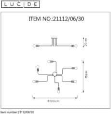 LUCIDE SPIDER Black 6xE27