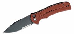 Civilight C20038E-2 Cogent Half Serrated vreckový nôž 8,8 cm, Black Stonewash, červená burgundy, G10