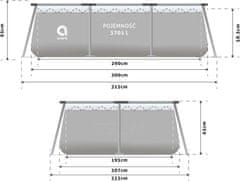 PSB Rám záhradného bazéna s čerpadlom 300 x 207 cm