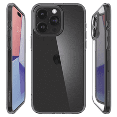 Spigen PUZDRO SPIGEN ULTRA HYBRID PRE IPHONE 15 PRO - PRIEHĽADNÉ ŠEDÉ