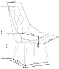 Halmar Moderní jídelní židle K365 bordó (1p=2szt)