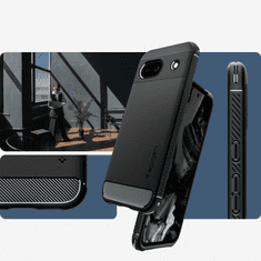 Spigen PUZDRO SPIGEN RUGGED ARMOR PRE GOOGLE PIXEL 8A - MATNÁ ČIERNA