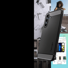 Spigen PUZDRO SPIGEN RUGGED ARMOR PRE SAMSUNG GALAXY A55 5G - MATNÁ ČIERNA