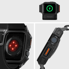 Spigen PUZDRO SPIGEN LITE FIT PRO S REMIENKOM PRE APPLE WATCH 4 / 5 / 6 / 7 / 8 / 9 / SE (44 / 45 MM) - MATNÁ ČIERNA