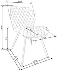 Halmar Moderní jídelní židle K360 hořčicová (1p=4szt)