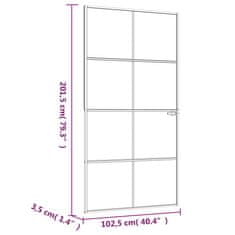 Vidaxl Interiérové dvere biele 102x201,5 cm tvrdené sklo a hliník úzke