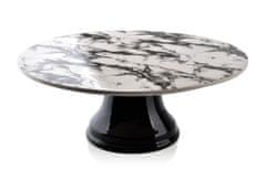 Affekdesign Porcelánový podnos LOUISE MARBLE 30 cm čiernobiely