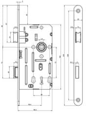 Zámok zadl. 190/140/20 P OBYC.KĽÚC YALE