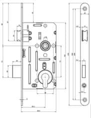 Zámok zadl. 190/140/18 L ZZ VLOZKA YALE