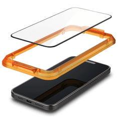 Spigen TVRDENÉ SKLO SPIGEN ALM GLASS FC 2 BALENIE IPHONE 15 ČIERNA