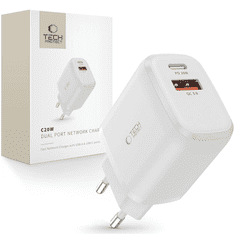 Tech-protect TECH-PROTECT C20W 2-PORTOVÁ SIEŤOVÁ NABÍJAČKA PD20W/QC3.0 BIELA