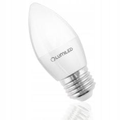 LUMILED 6x LED žiarovka E27 B35 5W = 40W 470lm 6500K Studená biela 180°