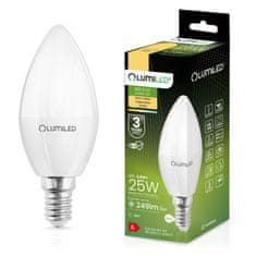 LUMILED 6x LED žiarovka E14 B35 2,5W = 25W 249lm 3000K Teplá biela 180°