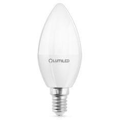 LUMILED 6x LED žiarovka E14 B35 8W = 60W 806lm 6500K Studená biela 180°