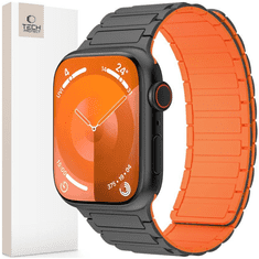 Tech-protect TECH-PROTECT ICONBAND MAGNETICKÉ APPLE HODINKY 4 / 5 / 6 / 7 / 8 / 9 / SE / ULTRA 1 / 2 (42 / 44 / 45 / 49 MM) ČIERNA/ORANŽOVÁ