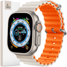 Tech-protect TECH-PROTECT ICONBAND PRO APPLE WATCH 4 / 5 / 6 / 7 / 8 / 9 / SE / ULTRA 1 / 2 (42 / 44 / 45 / 49 MM) STARLIGHT/ORANGE