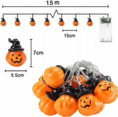 Korbi Svietiaca girlanda s tekvicami LED - 10 visiace - dekorácia na Halloween