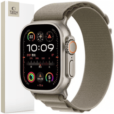 Tech-protect TECH-PROTECT NYLON PRO APPLE HODINKY 4 / 5 / 6 / 7 / 8 / 9 / SE / ULTRA 1 / 2 (42 / 44 / 45 / 49 MM) TITANIUM/OLIV