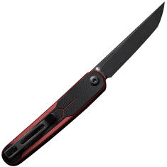 Civilight C23015-1 KwaiQ vreckový nôž 7,6 cm, Black Stonewash, čierno-červená burgundy, G10