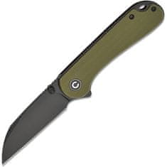 Civilight C18062AF-2 Elementum Wharncliffe vreckový nôž 7,6 cm, čierna, zelená G10, oceľ