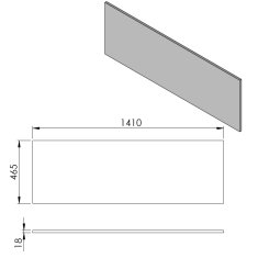 SAPHO CIRASA doska DTDL 141x1,8x46,5cm, biela lesk CR141-3030 - Sapho