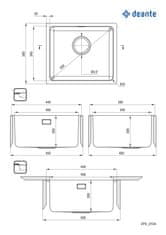 Deante DEANTE EGERIA ZPE_010A Jednodrez 380x440x200, nerez, vstavaný - Deante