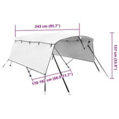 Vidaxl Strieška Bimini s 3 oblúkmi a stenami 243x(170-182)x137 cm