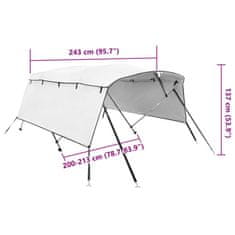 Vidaxl Strieška Bimini s 4 oblúkmi a stenami 243x(200-213)x137 cm