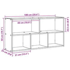 Petromila vidaXL Nástenná polica hnedý dub 100x25x50 cm kompozitné drevo