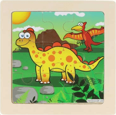 Drevené puzzle Dinosaurus: Stegosaurus 9 dielikov