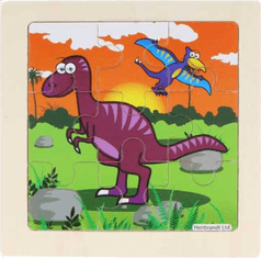 Drevené puzzle Dinosaurus: T-Rex 9 dielikov