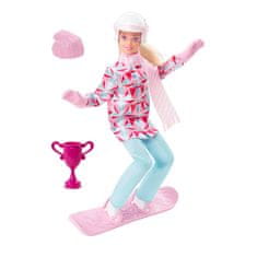 Mattel Bábika Barbie Made to Move - Snowboardistka