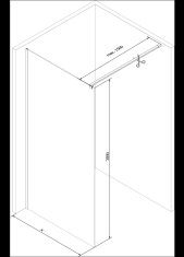 Mexen Kioto sprchová zástena 100x200 cm 8 mm, chrómový profil, sklo efekt zrkadla, 800-100-101-01-50