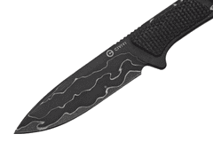 Civilight C23010-DS1 Mini Elementum pevný nôž na krk 5,7 cm, damašek, tmavozelená, Micarta, puzdro