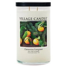 Village Candle Vonná sviečka v skle Clementine Evergreen 538 g