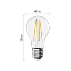 EMOS LED žiarovka Filament A60 A CLASS/ E27 / 3,8 W (60 W) / 806 lm / teplá biela