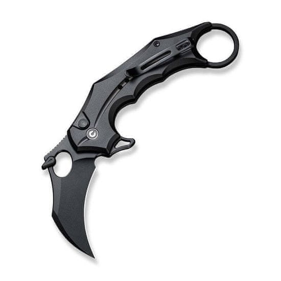 Civilight C16016B-1 Incisor II vreckový nôž - karambit 6,6 cm, celočierna, hliník