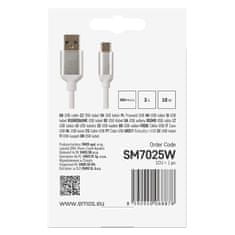 EMOS Nabíjací a dátový kábel USB-A 2.0 / USB-C 2.0, 1 m, biely