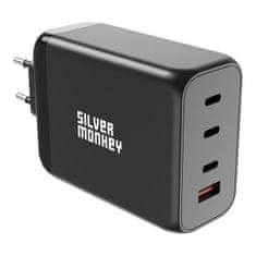 shumee Výkonná nabíjačka GaN 200W 3xUSB-C PD USB-A QC 3.0 čierna