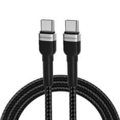 shumee Pletený kábel USB-C - USB-C PD 65W 1m čierny