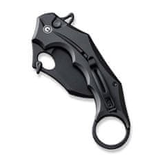 Civilight C16016B-1 Incisor II vreckový nôž - karambit 6,6 cm, celočierna, hliník