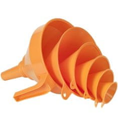 shumee Sada univerzálnych HDPE lievikov 50-75-100-120-150-160 mm oranžová