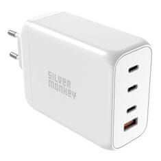 shumee Výkonná nabíjačka GaN 200W 3xUSB-C PD USB-A QC 3.0 biela