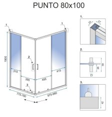 REA REA Punto sprchovací kút 80x100, zlatá REA-K6442 - Rea