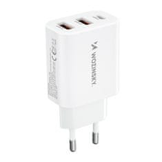 shumee Sieťová nabíjačka 100-240V 30W USB-C 2x USB-A biela