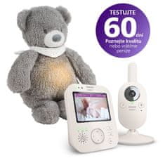 Philips Avent Pestúnka detská video SCD891/26+NATTOU Uspávačik 4v1 Sleepy Bear Grey 0m+